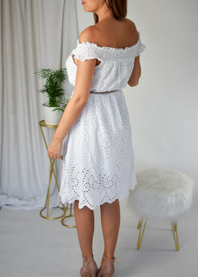 Sukienka ażurowa FIONA biel