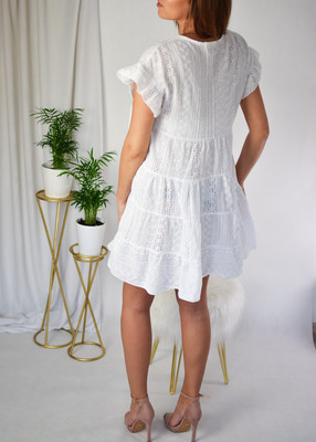 Sukienka ażurowa SOFIA biel