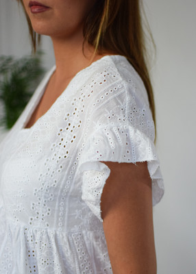 Sukienka ażurowa SOFIA biel