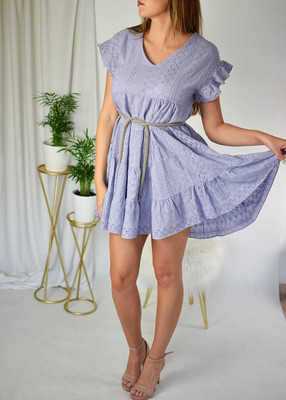 Sukienka ażurowa SOFIA lilia