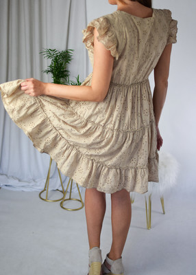 Sukienka ażurowa CARTE beż