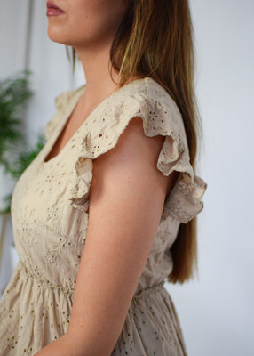 Sukienka ażurowa CARTE beż