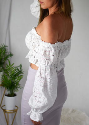 Hiszpanka ażurowa PENELOPE biel