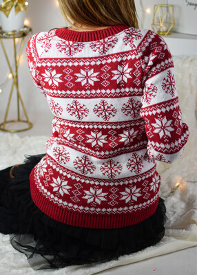 Sweter świąteczny SNOWFLAKE czerwień