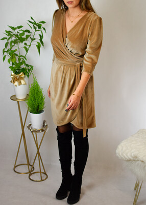 Sukienka VELVET beż