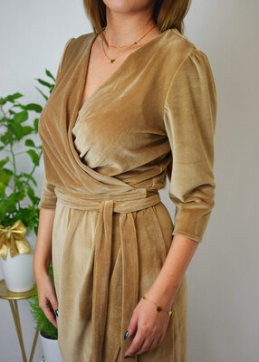 Sukienka VELVET beż