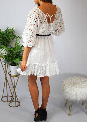 Sukienka ażurowa MOLY ecru