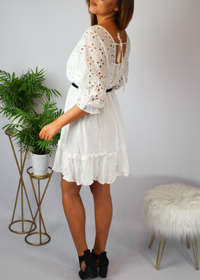 Sukienka ażurowa MOLY ecru