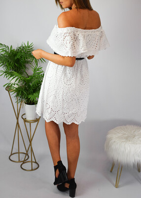 Sukienka ażurowa HAWAI biel