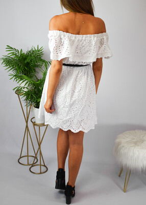 Sukienka ażurowa HAWAI biel