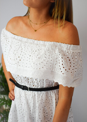 Sukienka ażurowa HAWAI biel