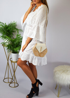 Sukienka ażurowa BALI biel