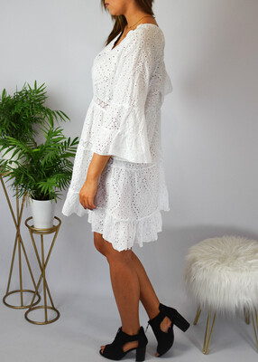 Sukienka ażurowa BALI biel