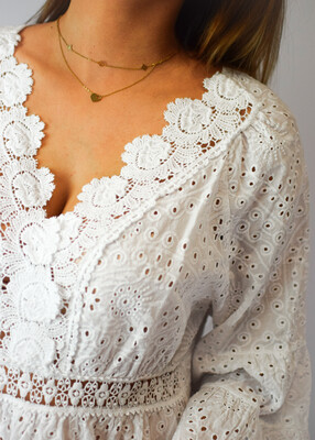 Sukienka ażurowa BALI biel