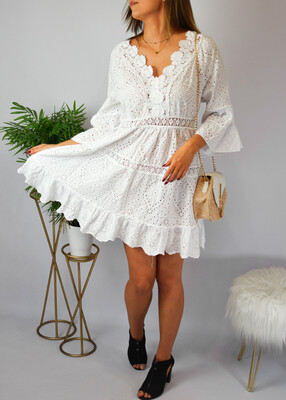 Sukienka ażurowa BALI biel