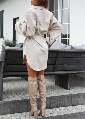 Koszula VALIA LONG beż