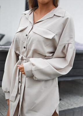 Koszula VALIA LONG beż